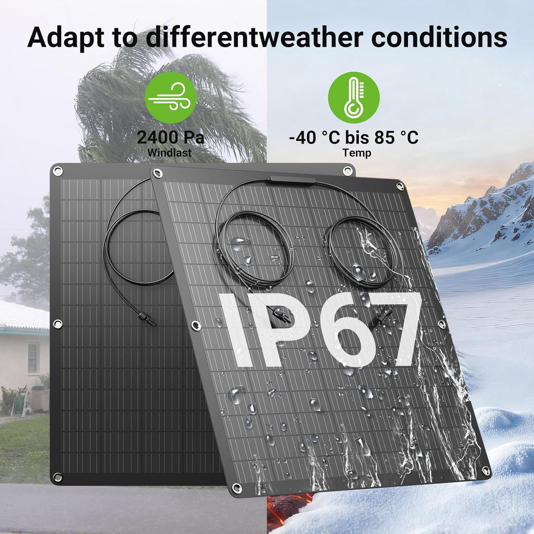 960W Flexibel Solarpanel, 4 x 240W Flexibles Solarmodule, IP67, 23,5% Umwandlung Photovoltaik Panel