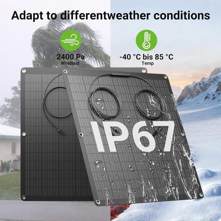 960W Flexibel Solarpanel, 4 x 240W Flexibles Solarmodule, IP67, 23,5% Umwandlung Photovoltaik Panel