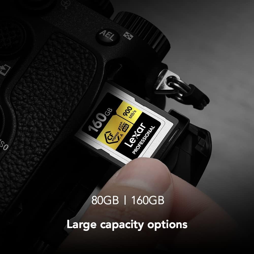Lexar Professionelle 160 GB CFexpress Typ A Gold Series Speicherkarte, bis zu 900 MB/s Lesen, Kinoqu