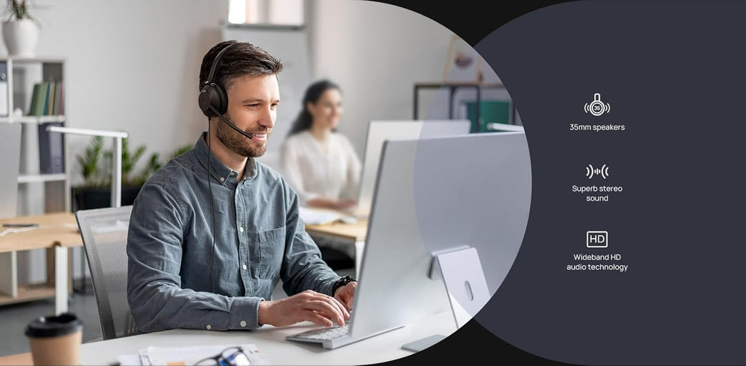 Yealink UH35 USB Headset für PC, kabelgebundenes Headset mit Geräuschunterdrückung, zertifiziert für