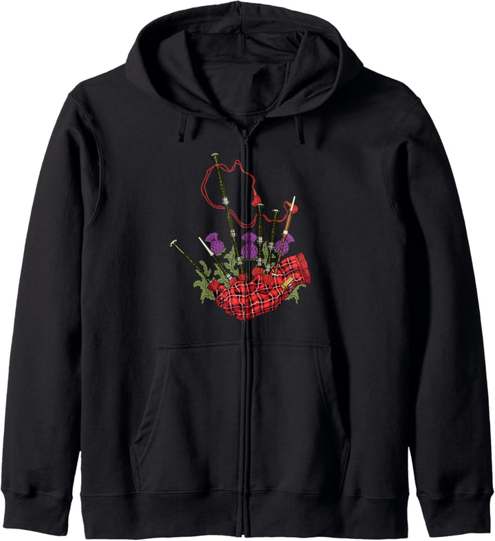 Schottische Ästhetik - Distel und Dudelsack Kapuzenjacke