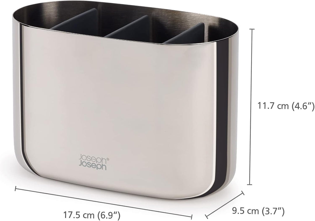 Joseph Joseph EasyStore - Luxus Edelstahl Zahnbürstenhalter Caddy Badezimmer Lagerung, gross- Stahl
