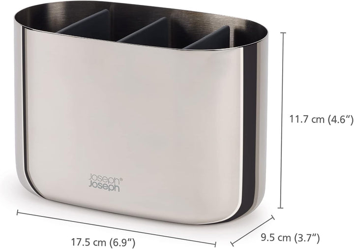 Joseph Joseph EasyStore - Luxus Edelstahl Zahnbürstenhalter Caddy Badezimmer Lagerung, gross- Stahl