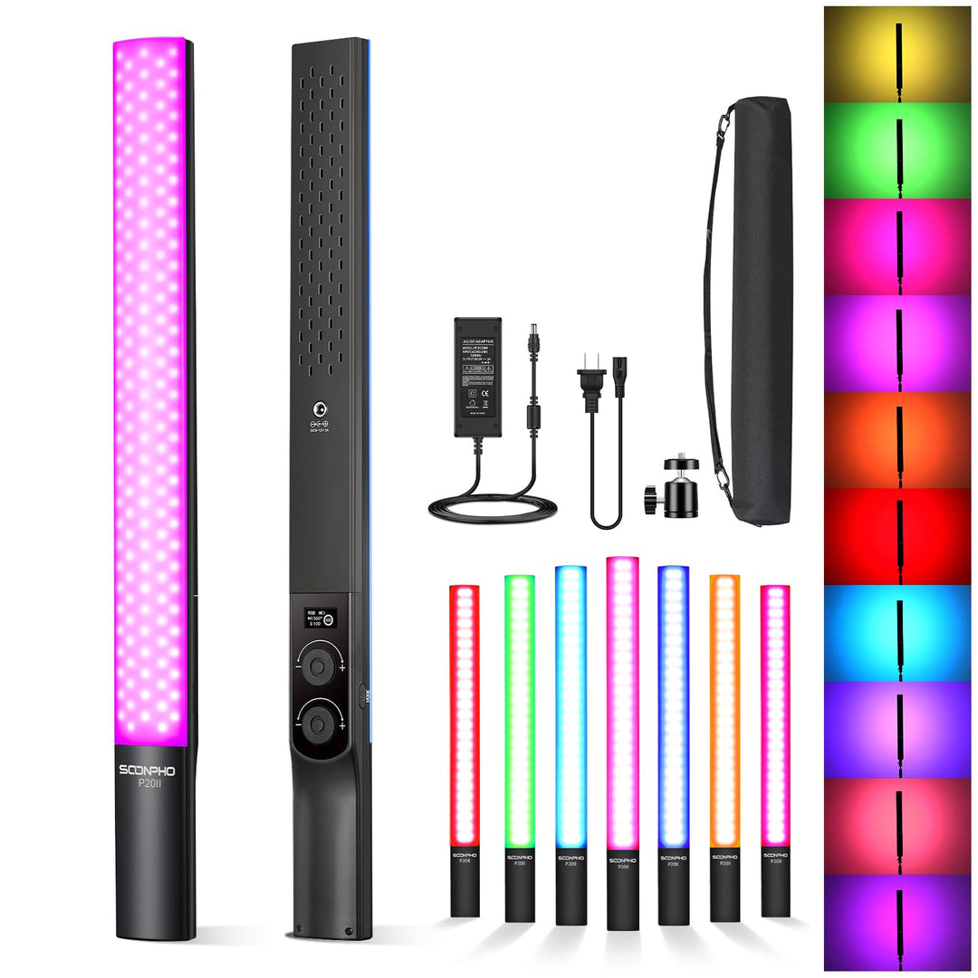 Soonpho Video Leuchtstab Stick Light Tube RGB LED Lichtstab für Studio 2500K-8500K CRI≥97 TLCI≥97