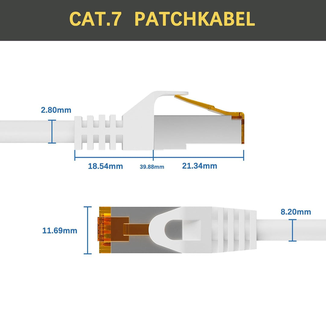 iwillink 10x 0,5M Patchkabel CAT 7, Lan Kabel CAT 7 Kurz(10Gbps, S/FTP PIMF Schirmung, Kupfer), Komp