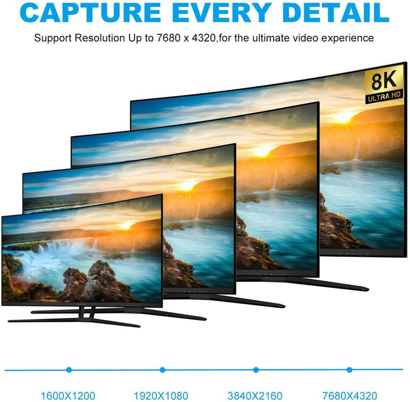 NFHK USB-C Typ C Buchse Quelle zu HDMI Senke HDTV Kabel 8K@60hz 4K@120hz für Tablet Phone Laptop Typ