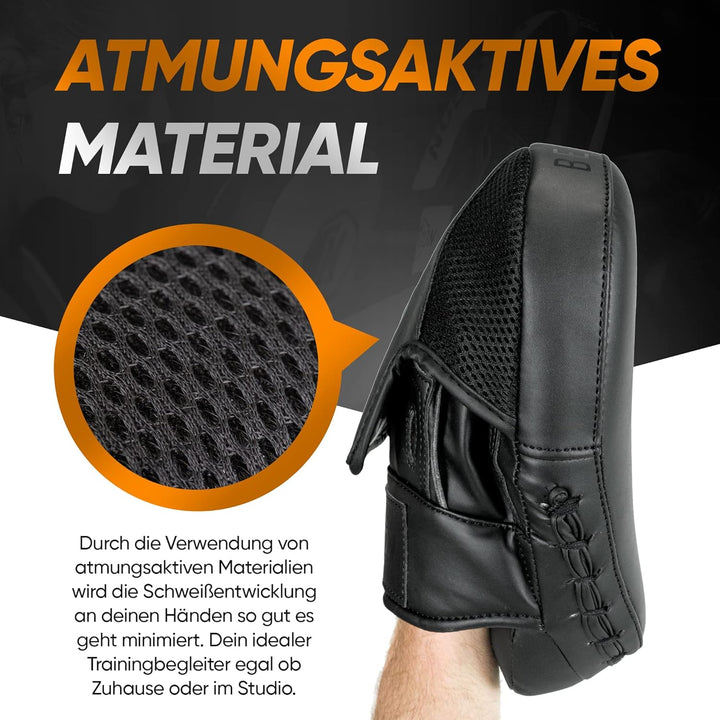 MADGON Premium Pratzen für optimale Schlagdämpfung, 1 Paar Boxpratzen für Boxen, Kampfsport, MMA, Ki