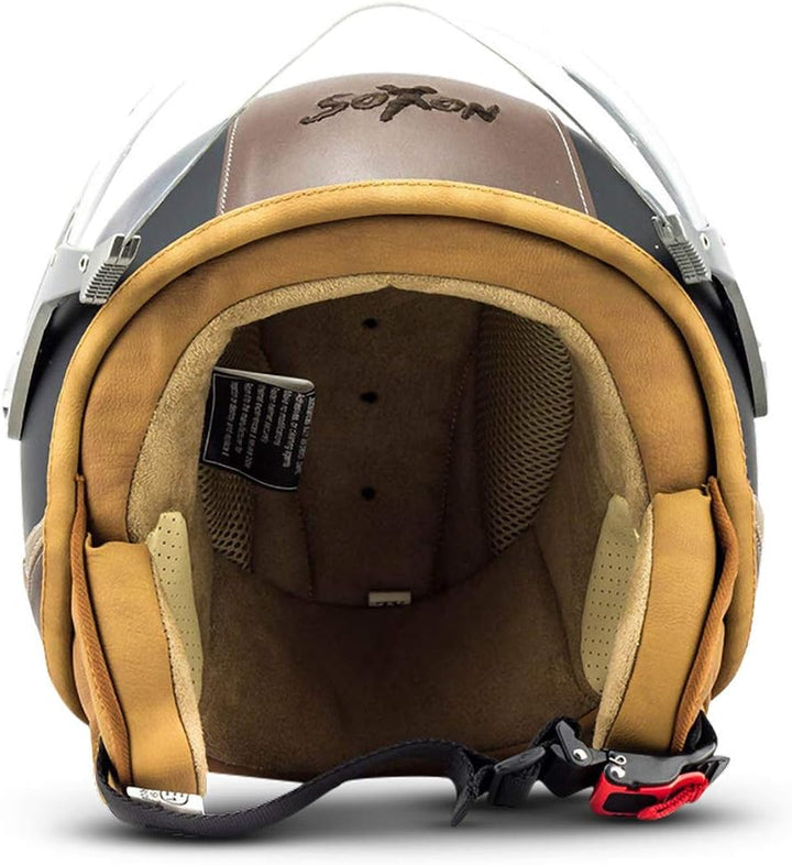 Soxon® SP-325 Urban „Black“ · Jet-Helm · Motorrad-Helm Roller-Helm Scooter-Helm Moped Mofa-Helm Chop