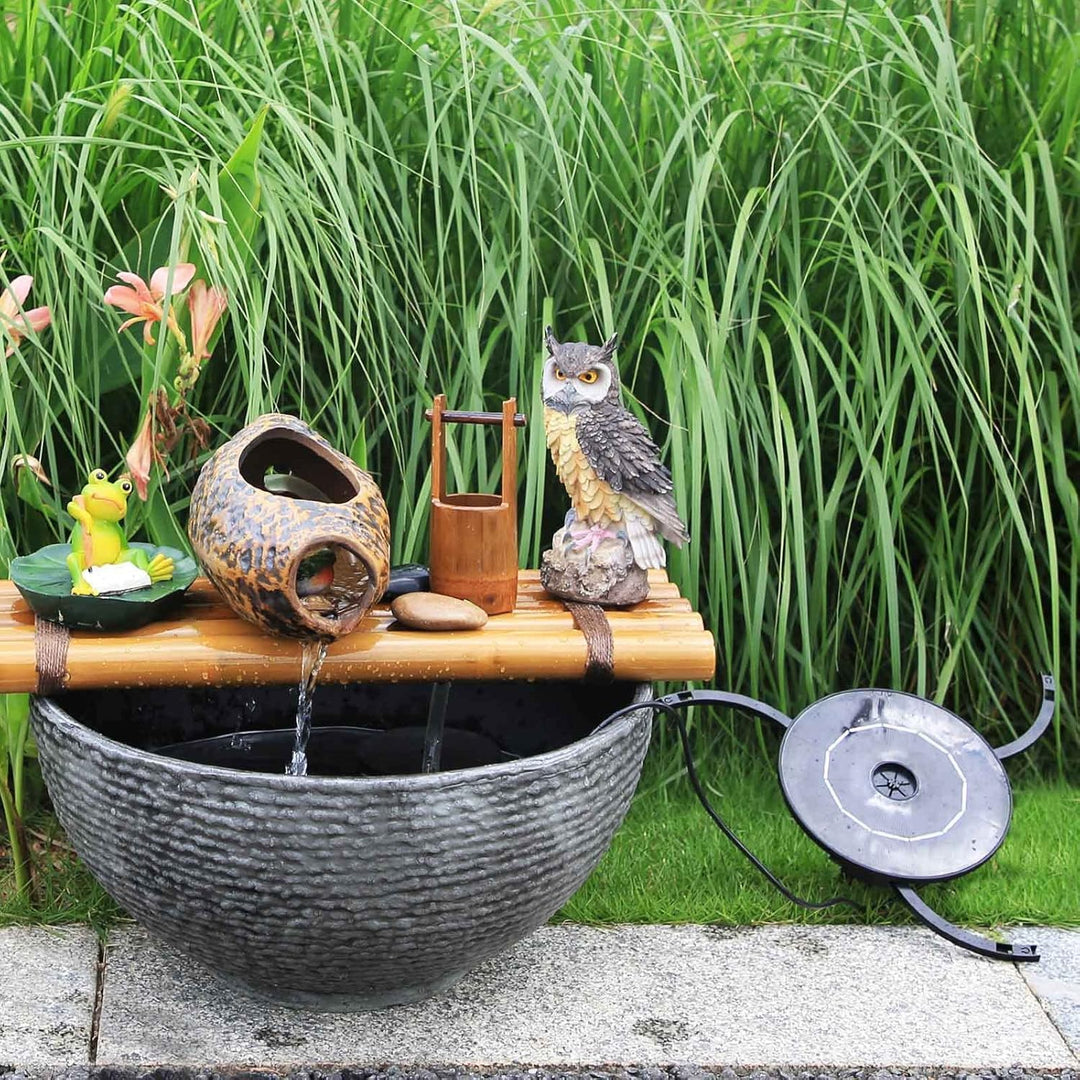 AISITIN Solar Springbrunnen für Aussen mit 2.8W Abnehmbares Solarpanel,2 IN 1 DIY Solarbrunnen für D