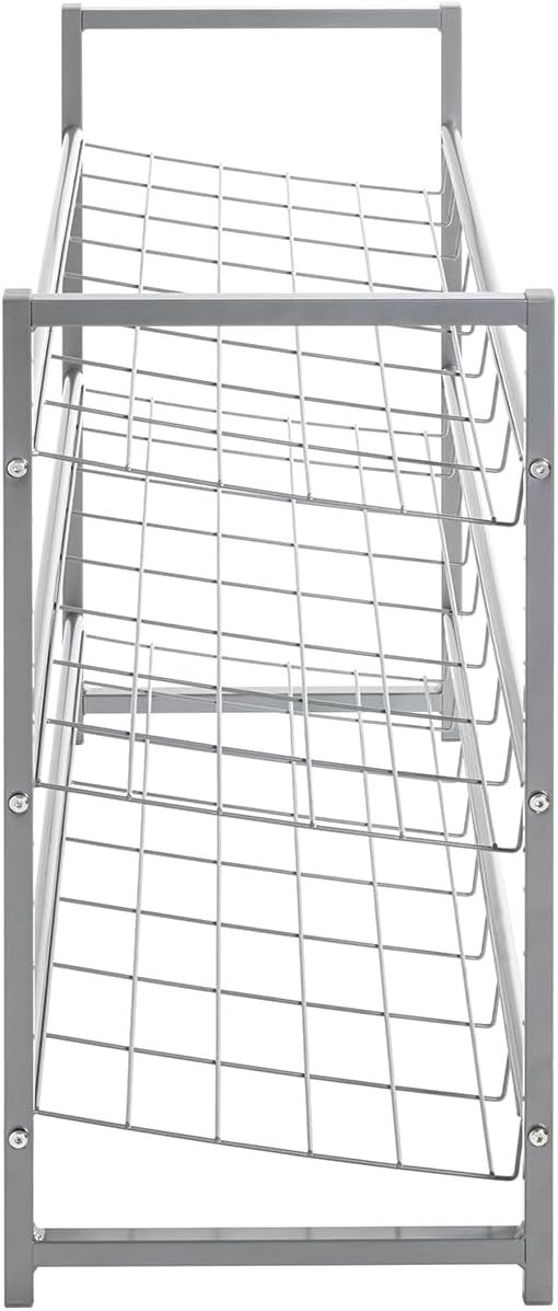 HAKU Möbel Schuhregal, Metall, alu, B 80 x T 30 x H 60 cm 80 x 30 x 60 cm, 80 x 30 x 60 cm
