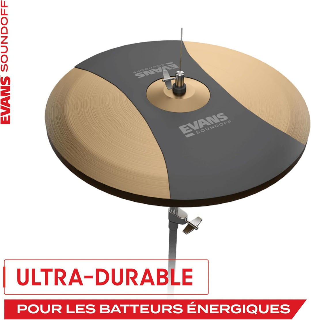 Evans Soundoff Drum Mute Pads – Komplettes Schlagzeug-Pad-Set – Schlagzeug-Dämpfer-Set – 3 Becken, 4
