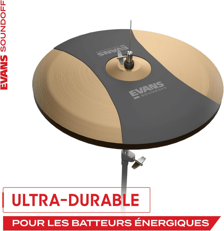 Evans Soundoff Drum Mute Pads – Komplettes Schlagzeug-Pad-Set – Schlagzeug-Dämpfer-Set – 3 Becken, 4