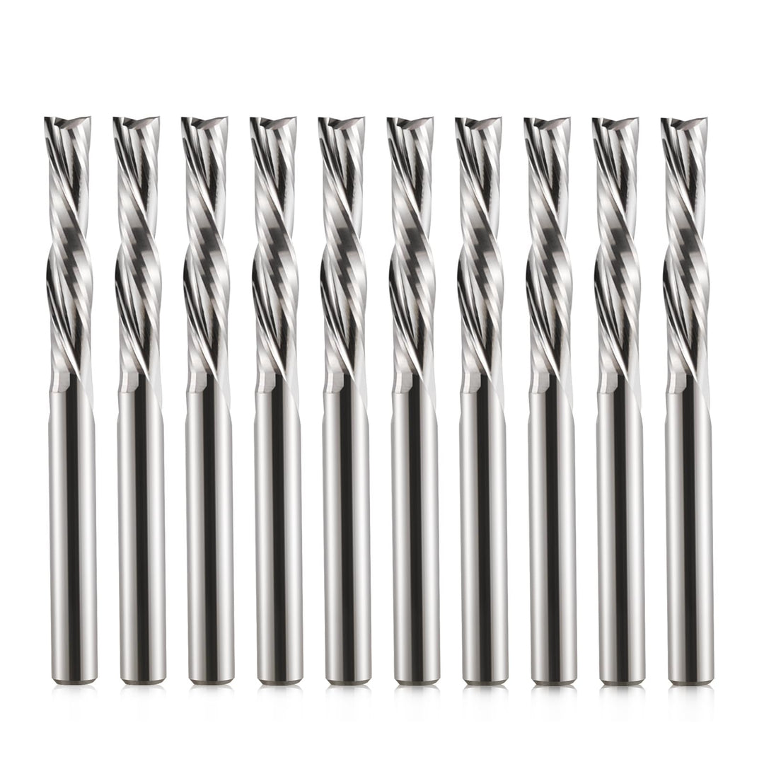 EU_HOZLY Spiralfräser Bits 2 Flöten Down Cut 1/8 Zoll Schnittdurchmesser, 1/8 Zoll Schaft 17 mm (0,6