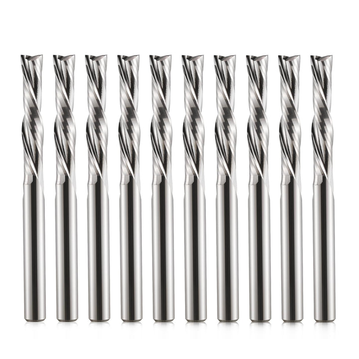 EU_HOZLY Spiralfräser Bits 2 Flöten Down Cut 1/8 Zoll Schnittdurchmesser, 1/8 Zoll Schaft 17 mm (0,6
