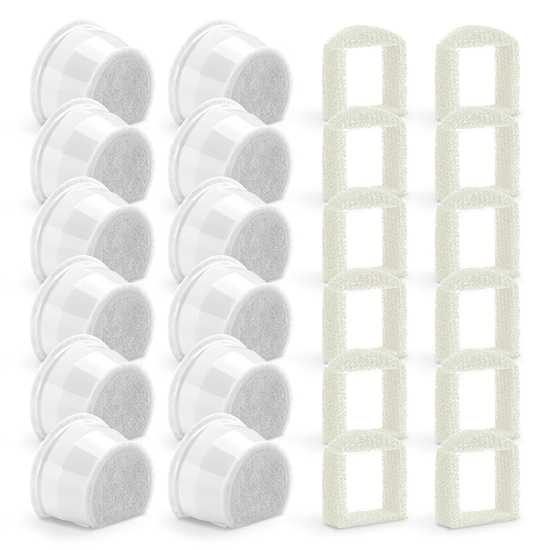 Katzenbrunnen Filter für PetSafe Drinkwell, 12 Stück Ersatzfilter & 12 Stück Schaumfilter, Katzenbru