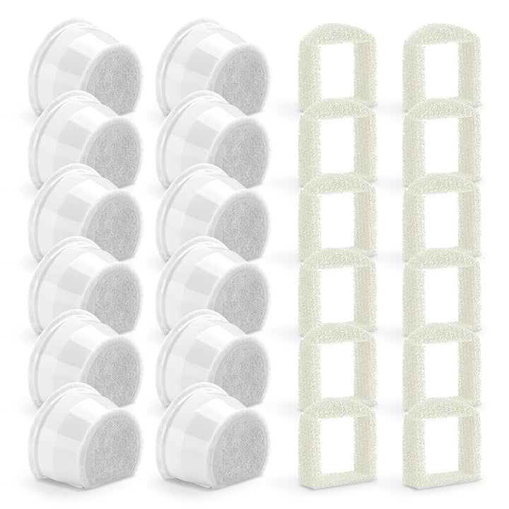 Katzenbrunnen Filter für PetSafe Drinkwell, 12 Stück Ersatzfilter & 12 Stück Schaumfilter, Katzenbru