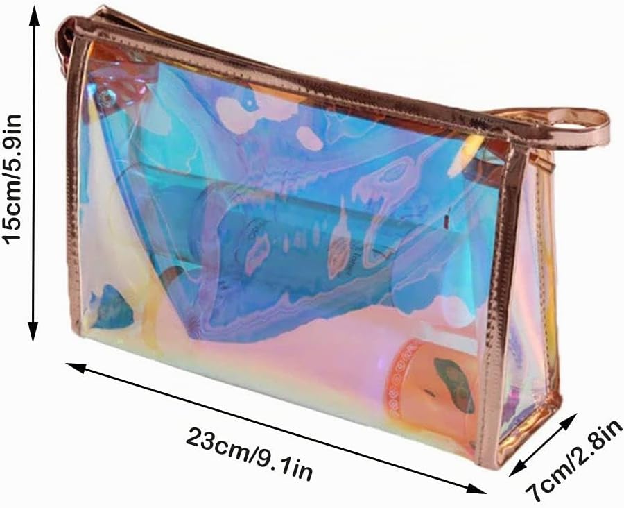 Tragbar Reisen Waschbeutel, 2 Stück Make Up Tasche Tragbar, Transparent Kosmetiktasche, with Zipper,