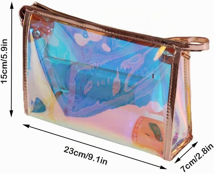 Tragbar Reisen Waschbeutel, 2 Stück Make Up Tasche Tragbar, Transparent Kosmetiktasche, with Zipper,