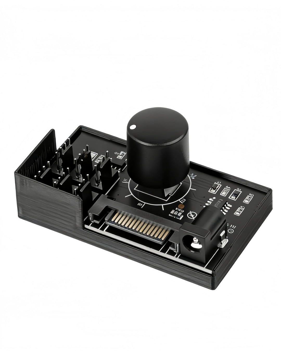 GELRHONR PWM-Lüfter-Hub Controller, 6-Port 4-Pin 12V PWM-PC-Lüftersteuerung, SATA und DC 5521 Strome