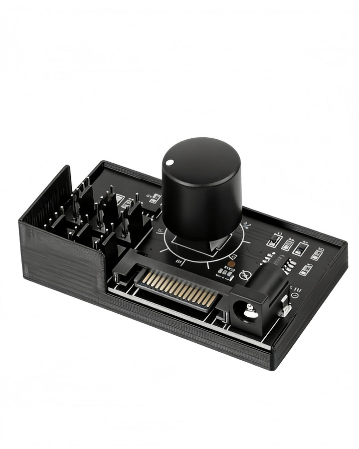 GELRHONR PWM-Lüfter-Hub Controller, 6-Port 4-Pin 12V PWM-PC-Lüftersteuerung, SATA und DC 5521 Strome