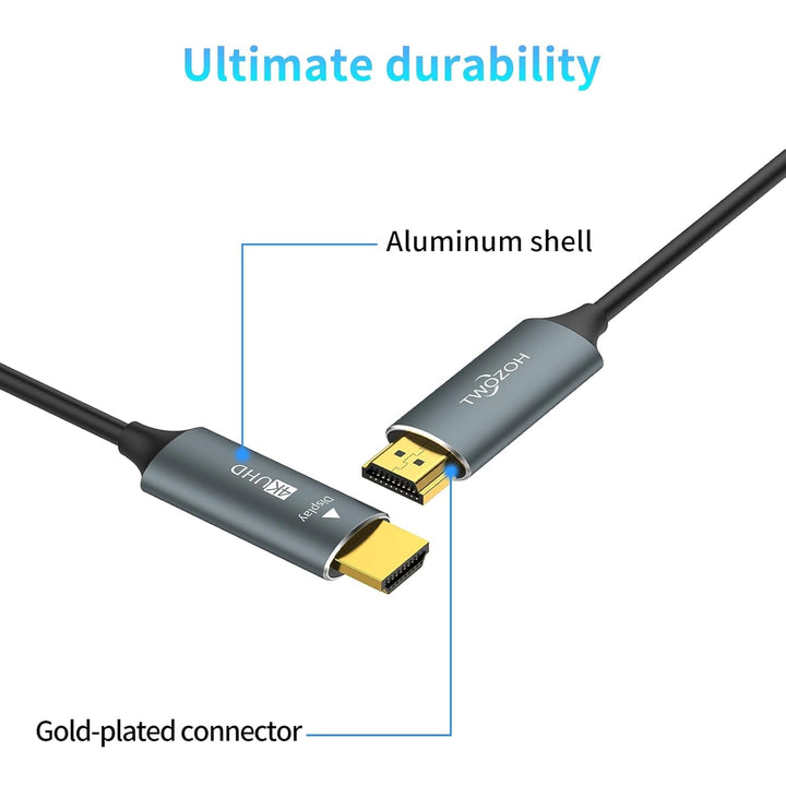 Twozoh HDMI Glasfaser Kabel 30M, HDMI Optisches Kabel 2.0 4K/60Hz (4:4:4 HDR10 HDCP2.2) 1440p 144Hz