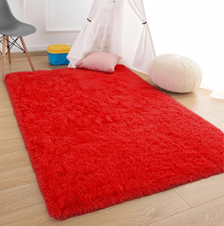 SUBEEN Hochflor Teppich Wohnzimmerteppich waschbar rutschfest extra gross Schlafzimmer Teppich moder