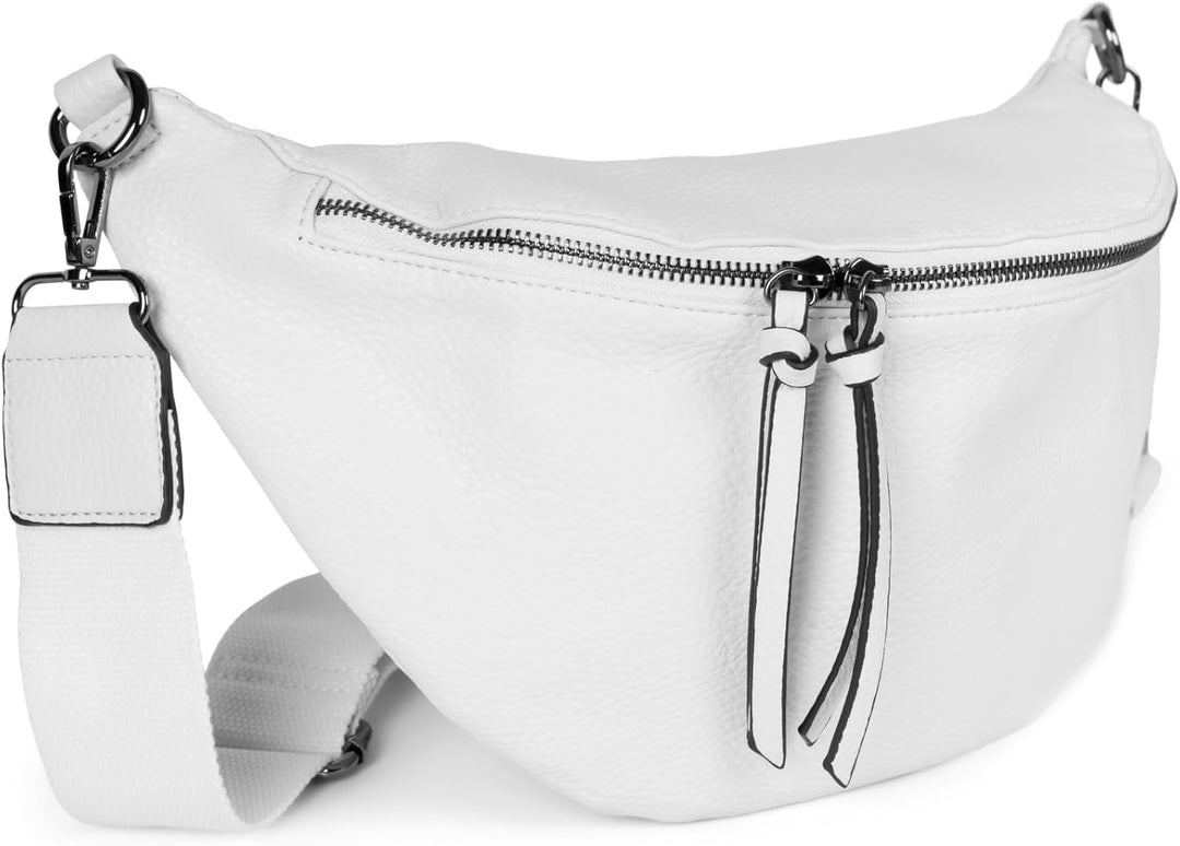 styleBREAKER Damen Halbmond Crossbody Schultertasche, abnehmbarer verstellbarer Schultergurt, Einfar
