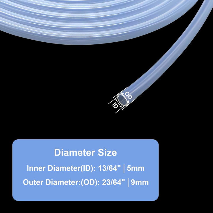 LAVMHAB Silikonschlauch 5mm ID x 9mm OD 5 Meter Länge, Lebensmitteltaugliche Schläuche Flexibler Sch