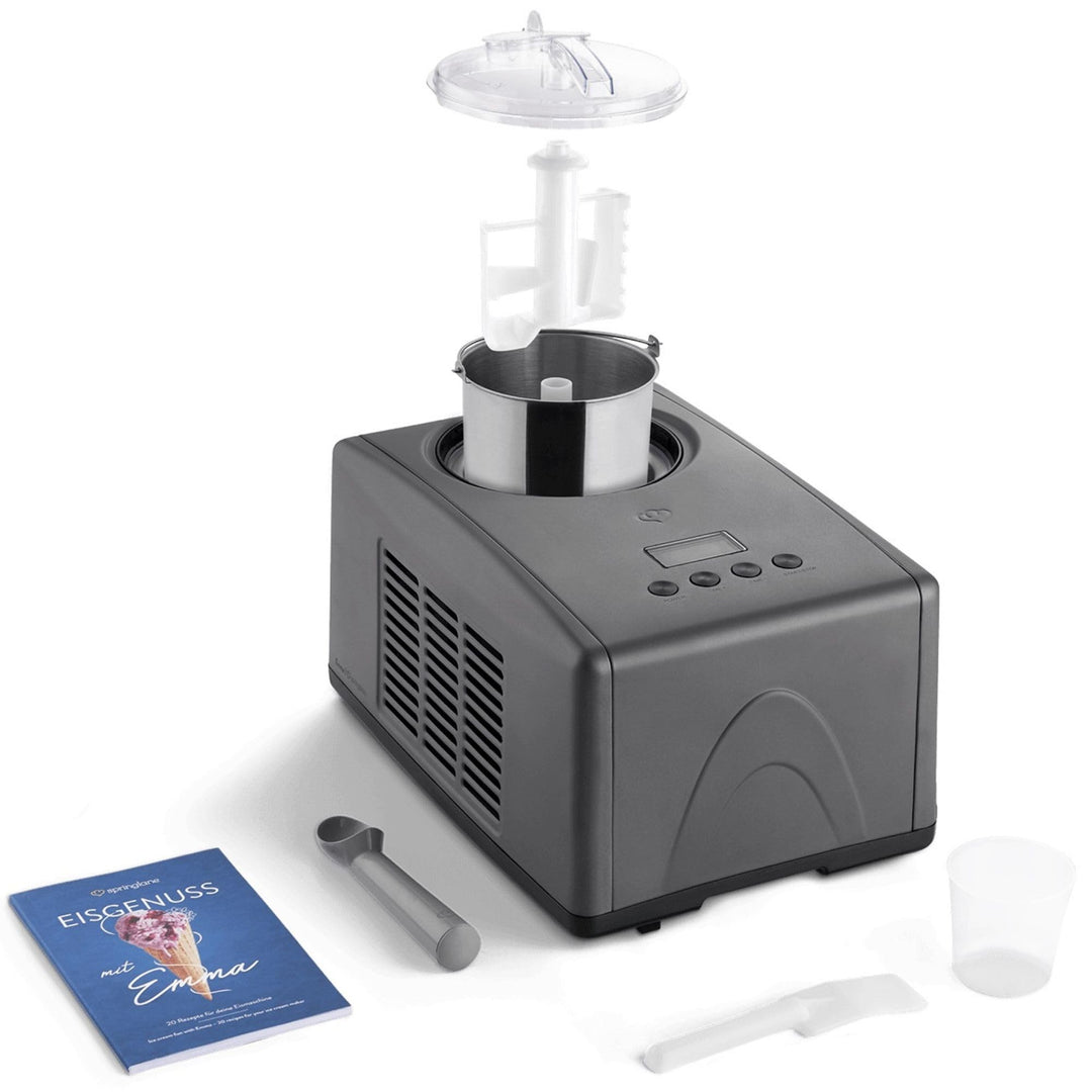 SPRINGLANE Eismaschine Emma 1,5 L mit selbstkühlendem Kompressor 150 W, Eiscrememaschine aus Edelsta