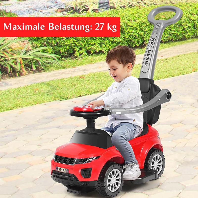 COIL Rutschauto mit Schiebestange 614 W - Rutschauto für Kinder - 3-in-1 Design - Bobby Car Zubehör