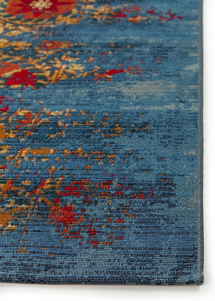 benuta PLUS In- &amp; Outdoor-Teppich Artis Multicolor/Blau 80x165 cm - Outdoor-Teppich für Balkon &amp; Gar