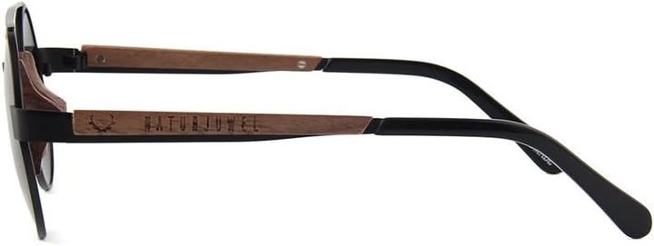 Naturjuwel Holz Sonnenbrille Herren Damen schwarz polarisiert Holzbrille Panther Design Brille inklu