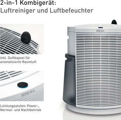 Ideal ACC 55 2-in-1 Kombigerät Luftreiniger & Luftbefeuchter für Räume bis zu 55 m²