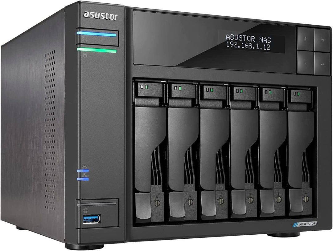Asustor Lockerstor 6 Gen 2 AS6706T | 6 Bay NAS - Netzwerkspeicher Gehäuse, Quad Core 2.0GHz CPU, 4 M
