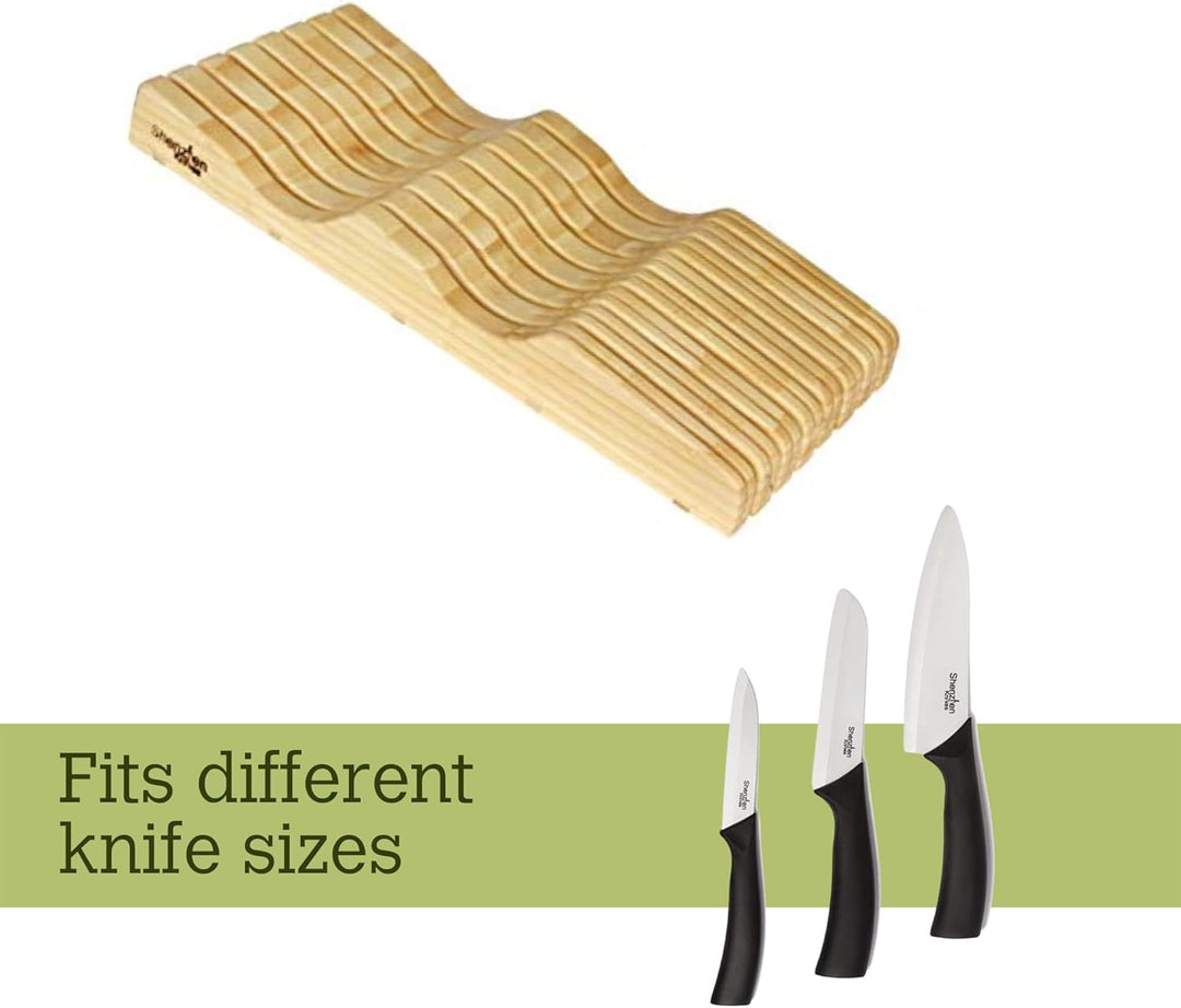 Shenzhen Knives Grosser Schubladen-Messerblock: 11 Slot (hält 10-12 Messer) Leerer Bambusholz-Messer