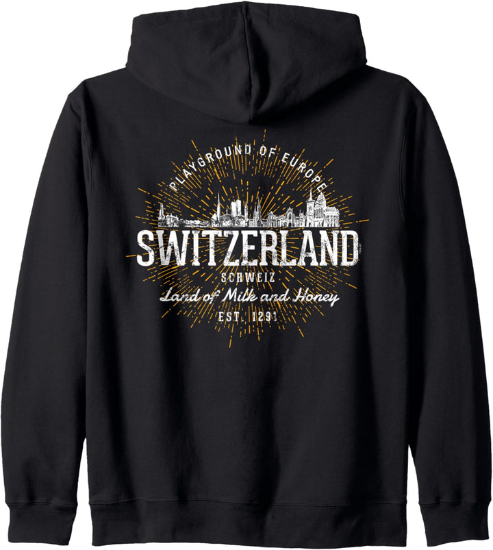 Vintage Style Retro Schweiz Kapuzenjacke