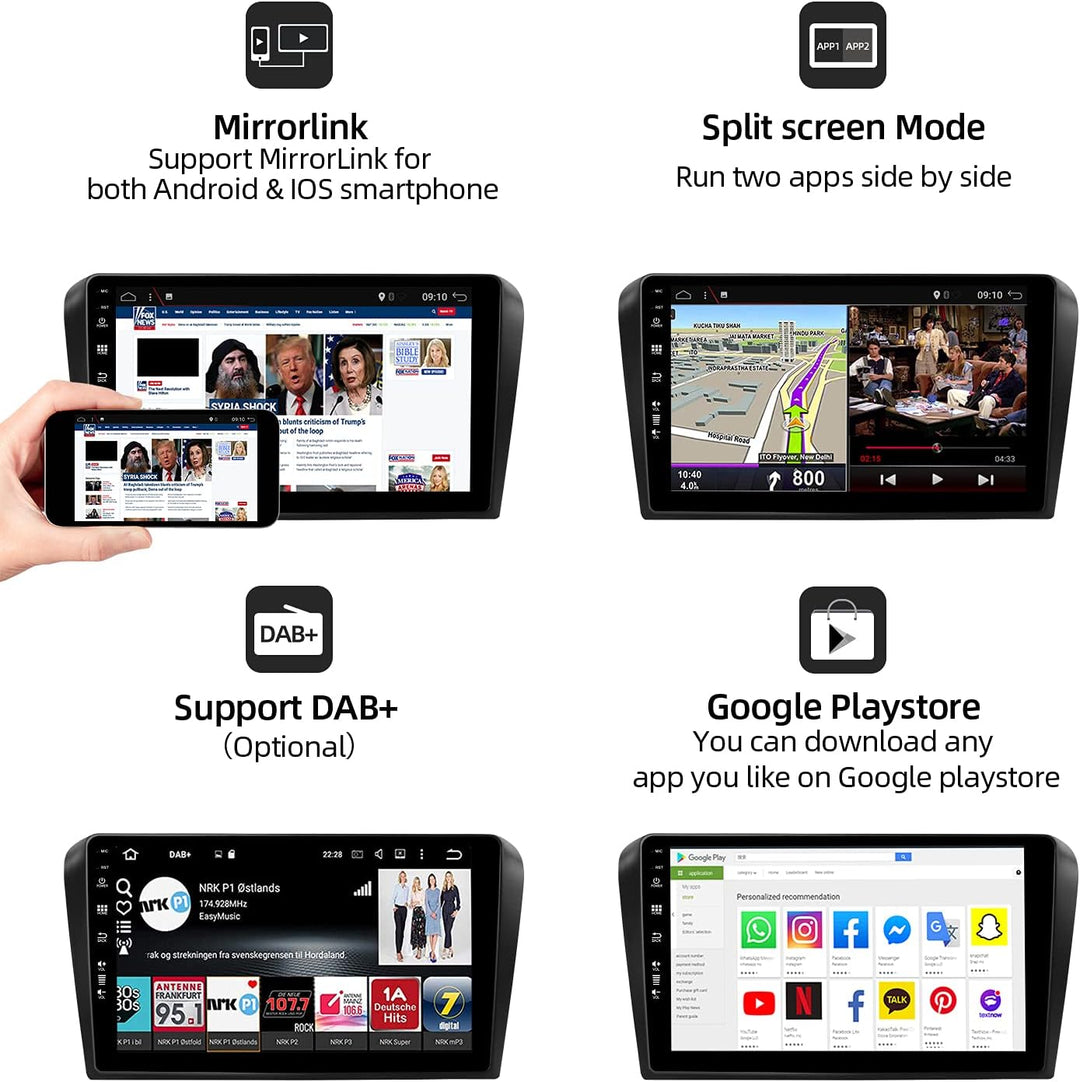 JOYX PX6 Android 12 Autoradio Passt für Mazda 3 (2006-2012) - [4G+64G] - Rückfahrkamera KOSTENLOS -