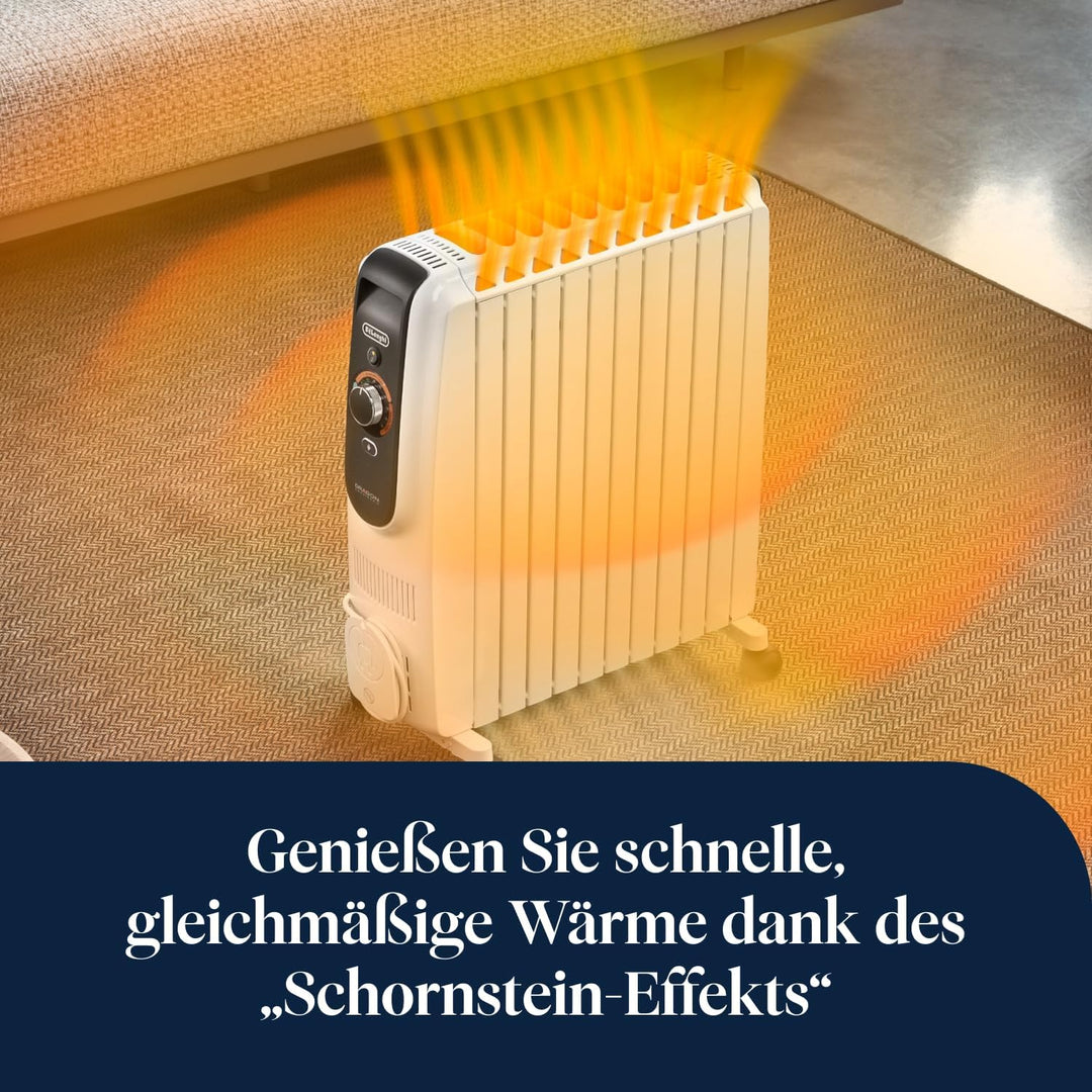 De'Longhi Dragon EasyTronic – Ölheizer für Räume bis 75m³, Elektroheizung mit Sicherheitsthermostat,