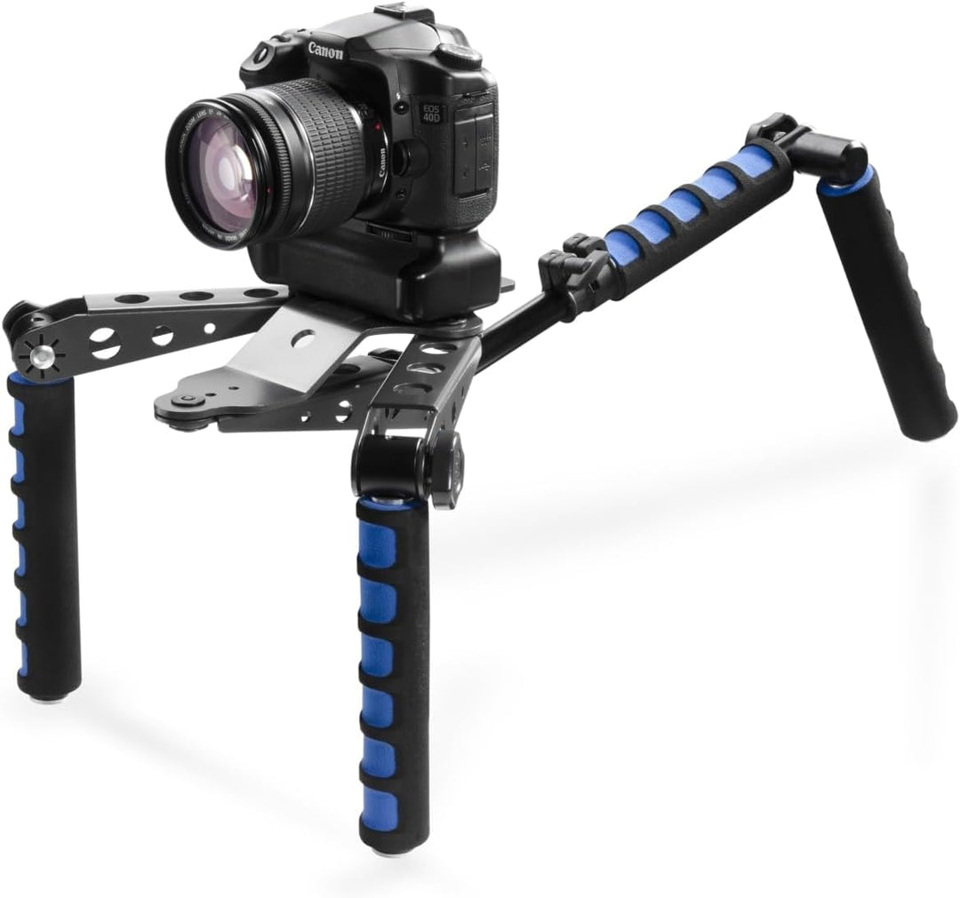 Walimex Pro Cineast I Hand-Shoulder-Videotripod schwarz/blau