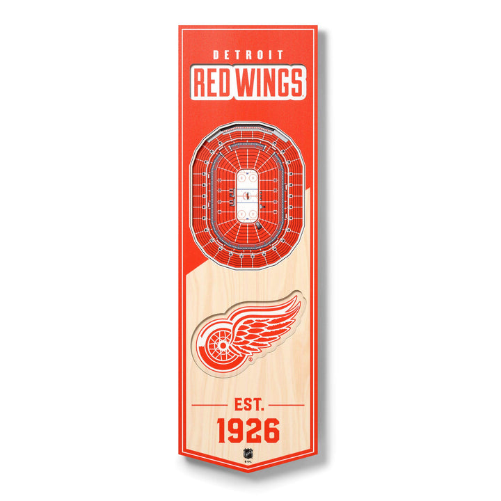 YouTheFan NHL 3D Stadion Banner 6 x 19 Zoll Detroit Red Wings, Detroit Red Wings