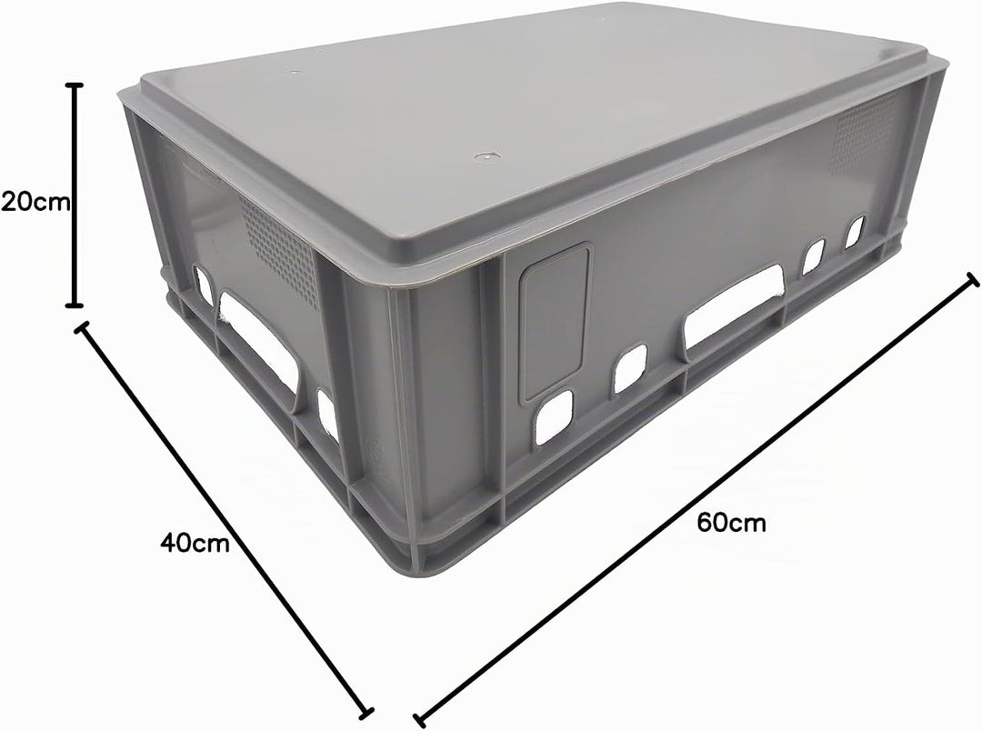 BURI 5x Fleischkiste E2 Metzgerkiste 60x40x20cm lebensmittelecht, robust, stapelbar - Universal Lage