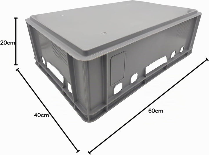 BURI 5x Fleischkiste E2 Metzgerkiste 60x40x20cm lebensmittelecht, robust, stapelbar - Universal Lage