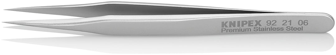 KNIPEX Mini-Präzisionspinzette Mattiert Glatt 80 mm, 92 21 06 0.13 mm Silber, 0.13 mm Silber