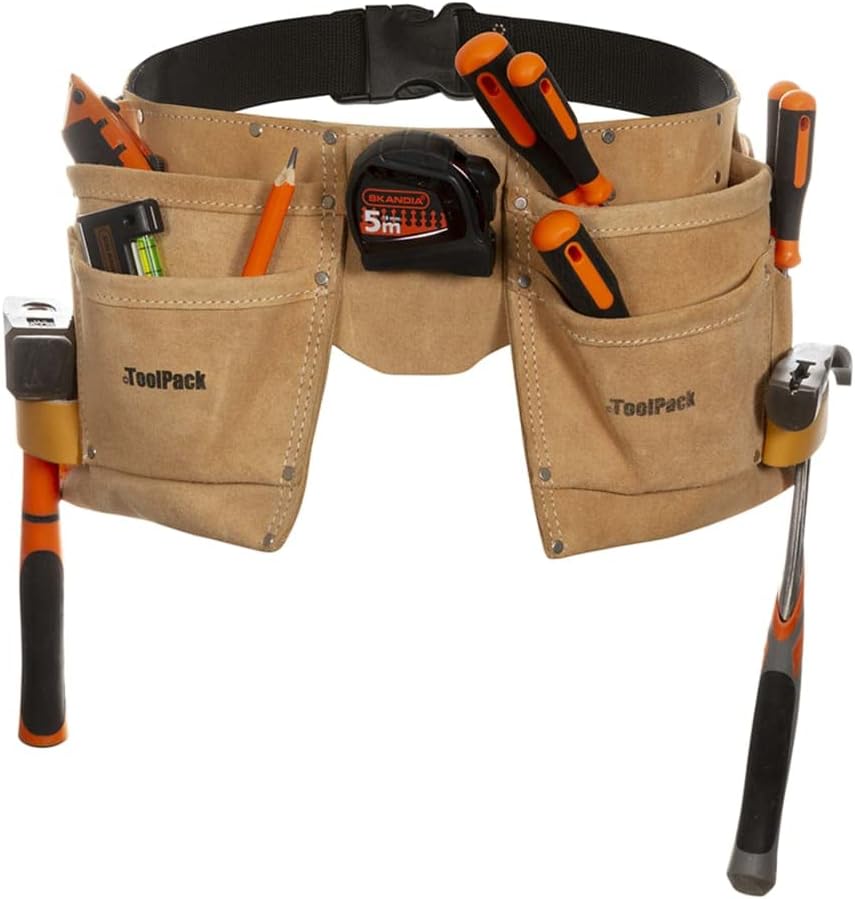 Qpack 366.004 Werkzeuggürtel - Double tool belt, Heavy Duty 23 x 10 x 23 cm