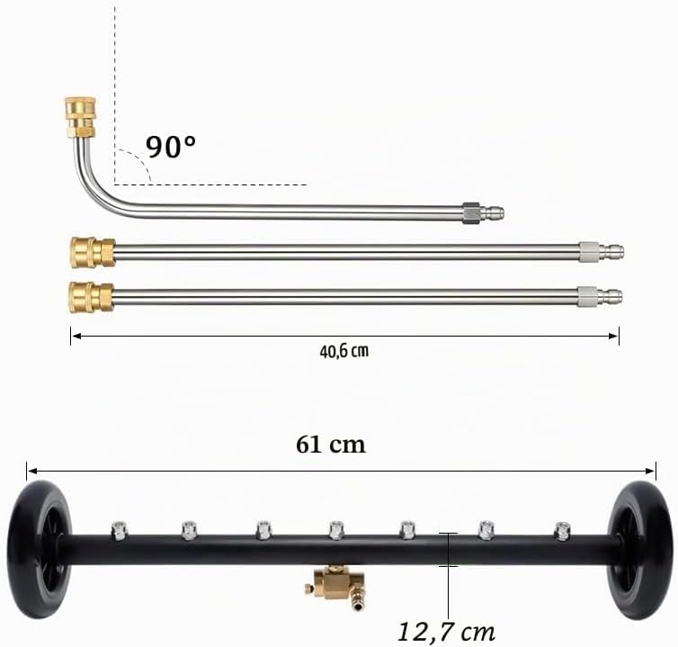 hzexun Hochdruckreiniger Auto Unterbodenreiniger,Hochdruck-Hochdruckreiniger Sprühgerät Hausgarten A