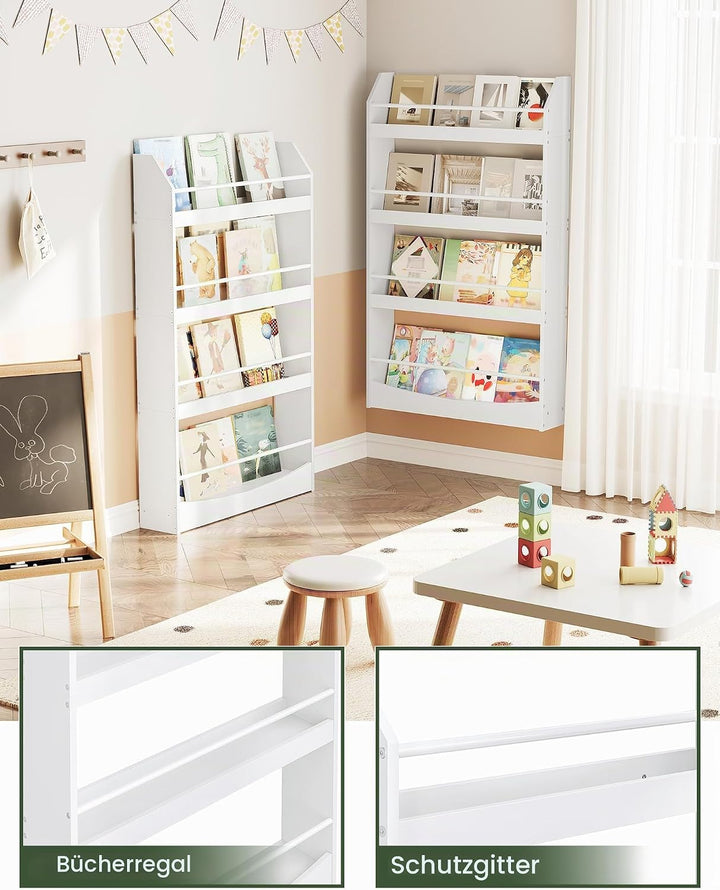 Kinderzimmer Möbel, 4-stöckiges Wandregal Bücher für Kinder, Bücherregal, Spielzeugaufbewahrung, Kin