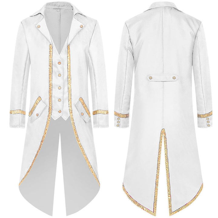 Viktorianische Steampunk Jacke für Herren Vintage Gothic Piraten Slim Fit Frack Wikinger Renaissance