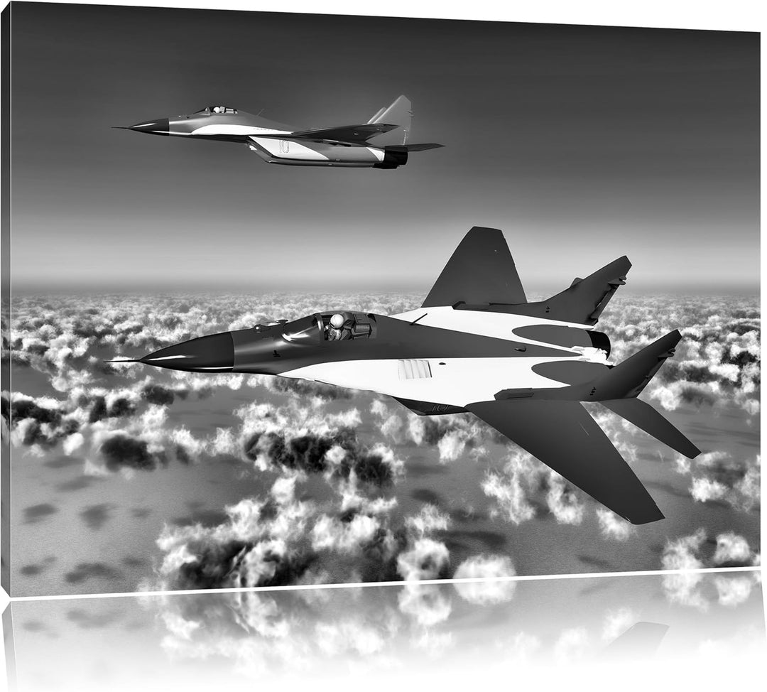 Pixxprint Kampfjets 100x70cm Leinwandbild Wandbild Kunstdruck, 100x70