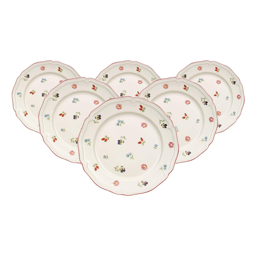 Villeroy & Boch Petite Fleur Frühstücksteller, Porzellan, Weiss, 22 x 22 x 7 cm, 6 Einheiten