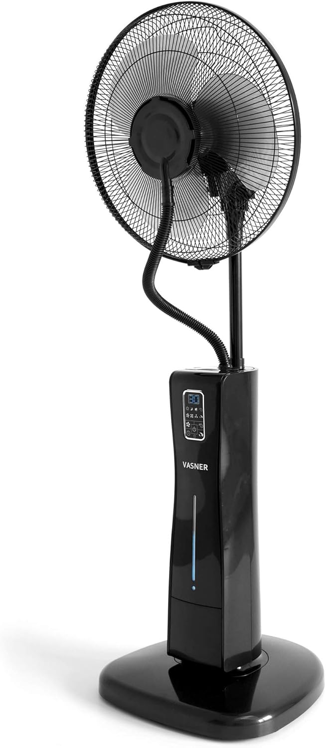 VASNER Cooly Ventilator mit Wasserkühlung leiser Standventilator mit Fernbedienung Timer & Sprühnebe